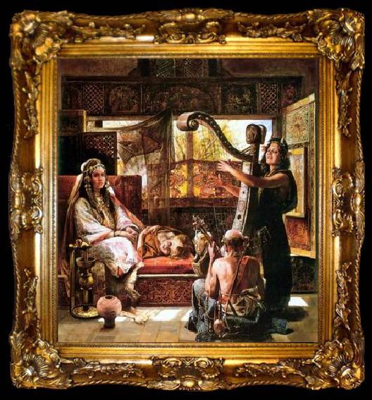framed  unknow artist Arab or Arabic people and life. Orientalism oil paintings  530, ta009-2